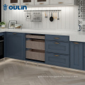 wooden blue kitchen storage furniture cabinet